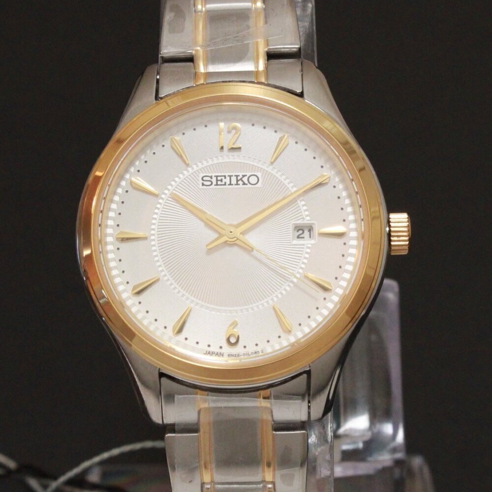 Ladies Seiko Essentials Two Tone Textured Dial 30mm - Picture 6 of 12